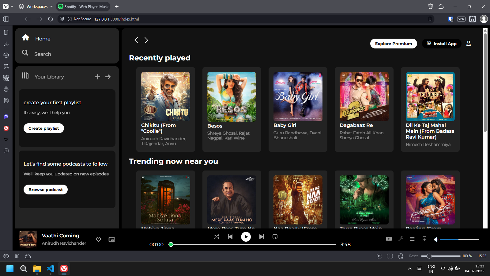 Spotify Web Player Clone